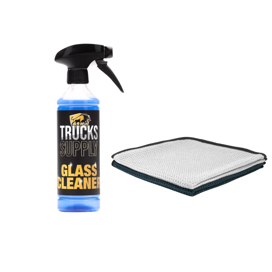 Truckssupply Glasreiniger und brillantes Glastuch – Kombiangebot