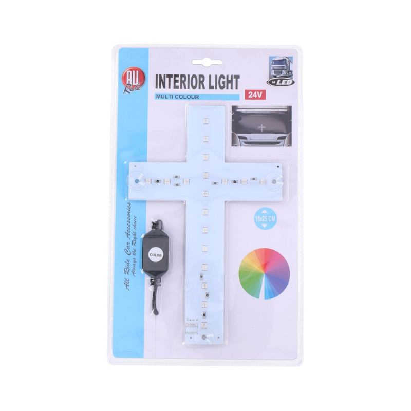 ALL RIDE LED Kruis 24V 18 Leds Multikleur – RGB Cabine Verlichting Vrachtwagen