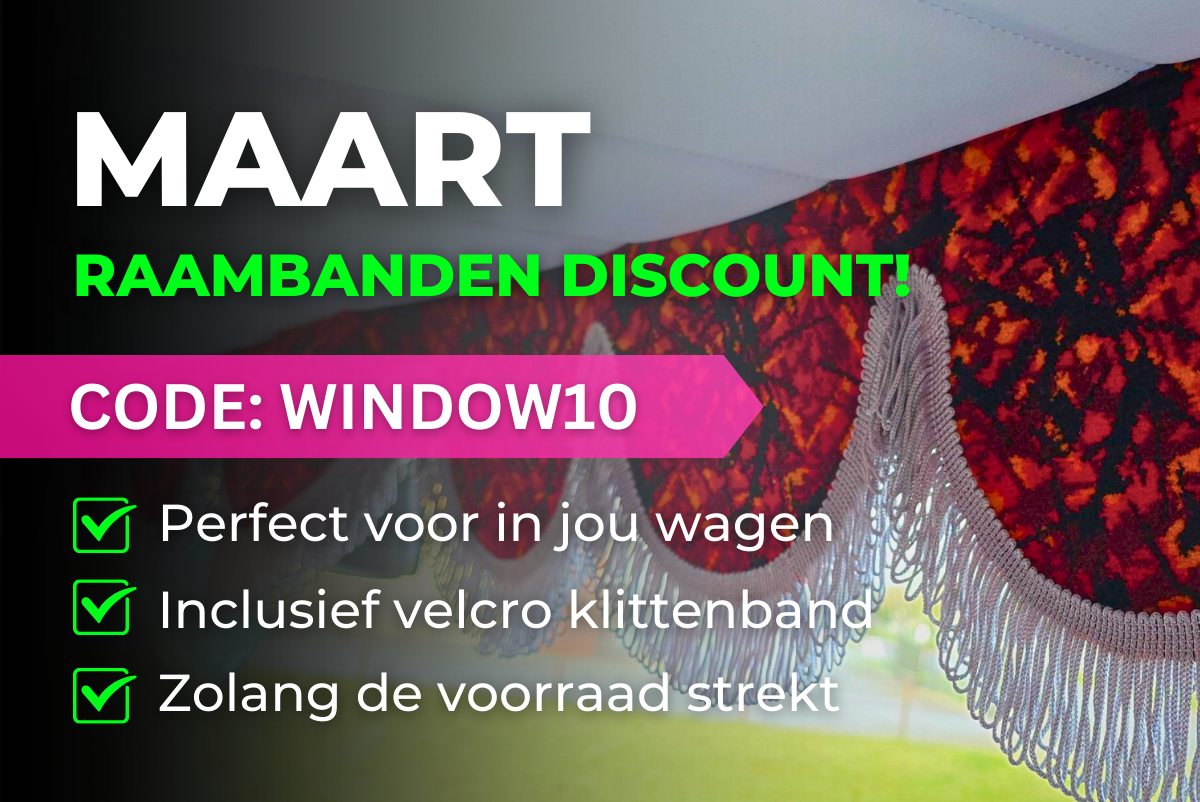 Raambanden voor vrachtwagens – Deense pluche & luxe raambanden