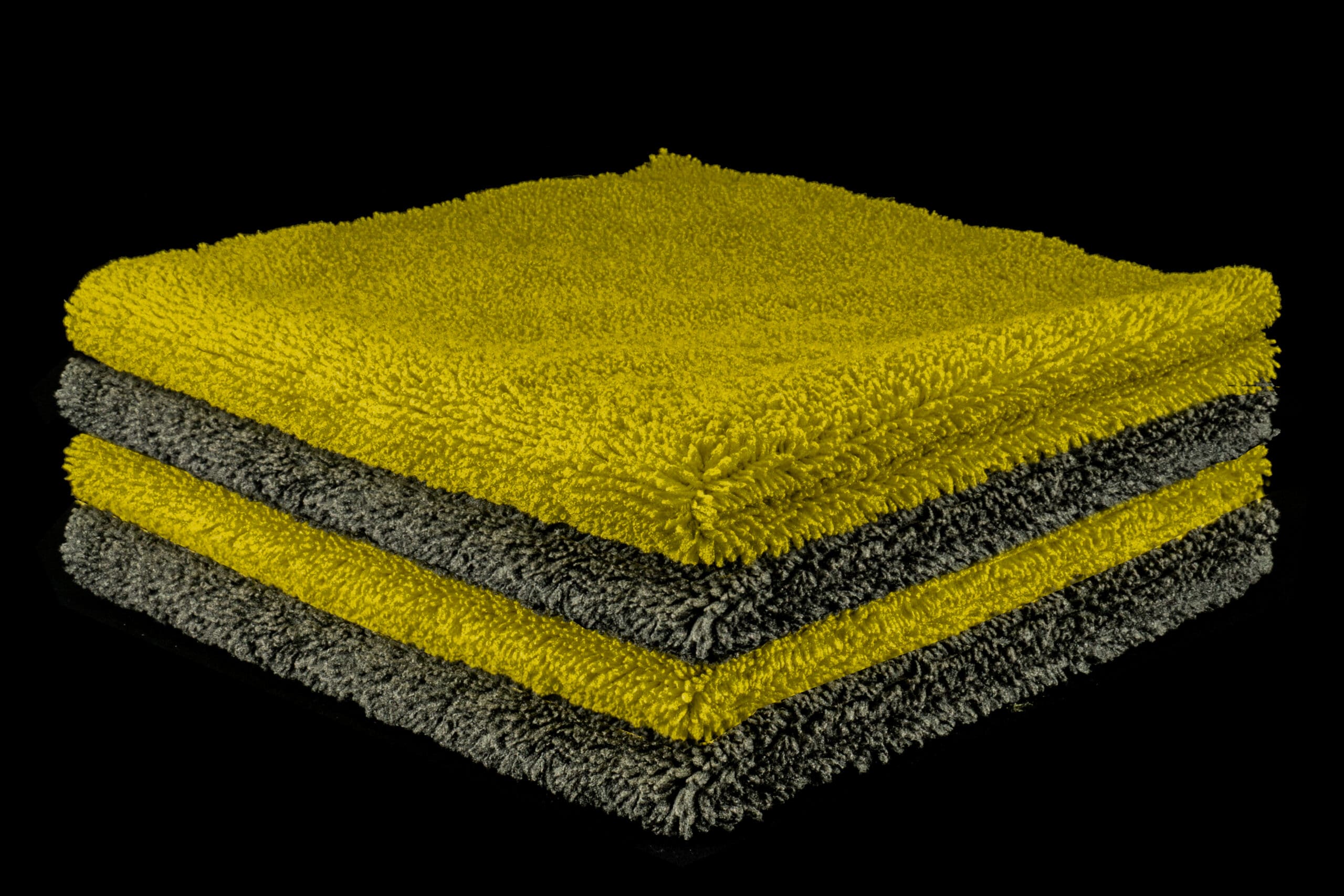 GL Elemental 380GSM Buffingtowel Grey & Yellow (4-Pack)