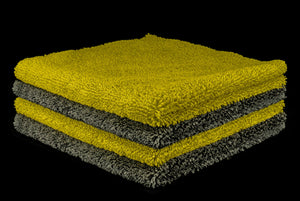 GL Elemental 380GSM Buffingtowel Gray &amp; Yellow (4-Pack)
