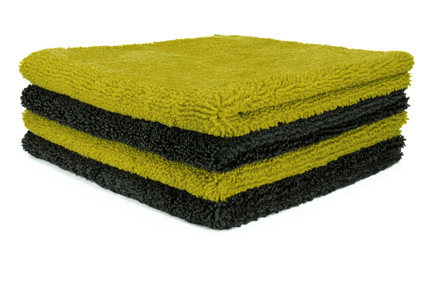 GL Elemental 380GSM Buffingtowel Gray &amp; Yellow (4-Pack)