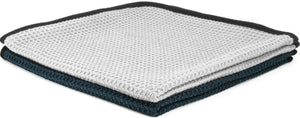 GL Brilliant 400GSM Glass Towel Silver &amp; Gray (2-Pack)