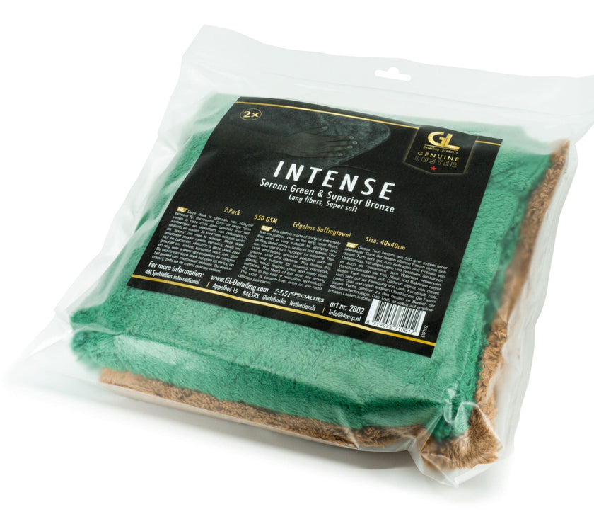 GL Intense 550GSM Buffingtowel Green & Bronze (2-pack)