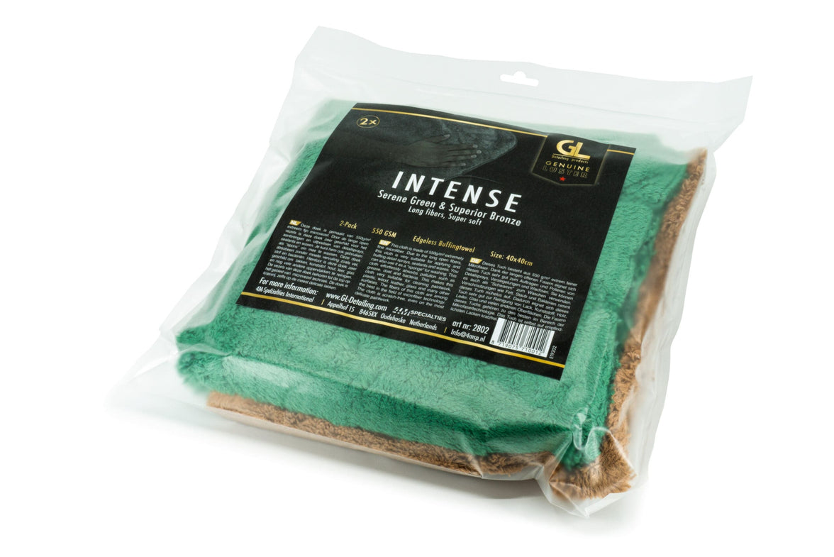 GL Intense 550GSM Buffingtowel Green &amp; Bronze (2-pack)