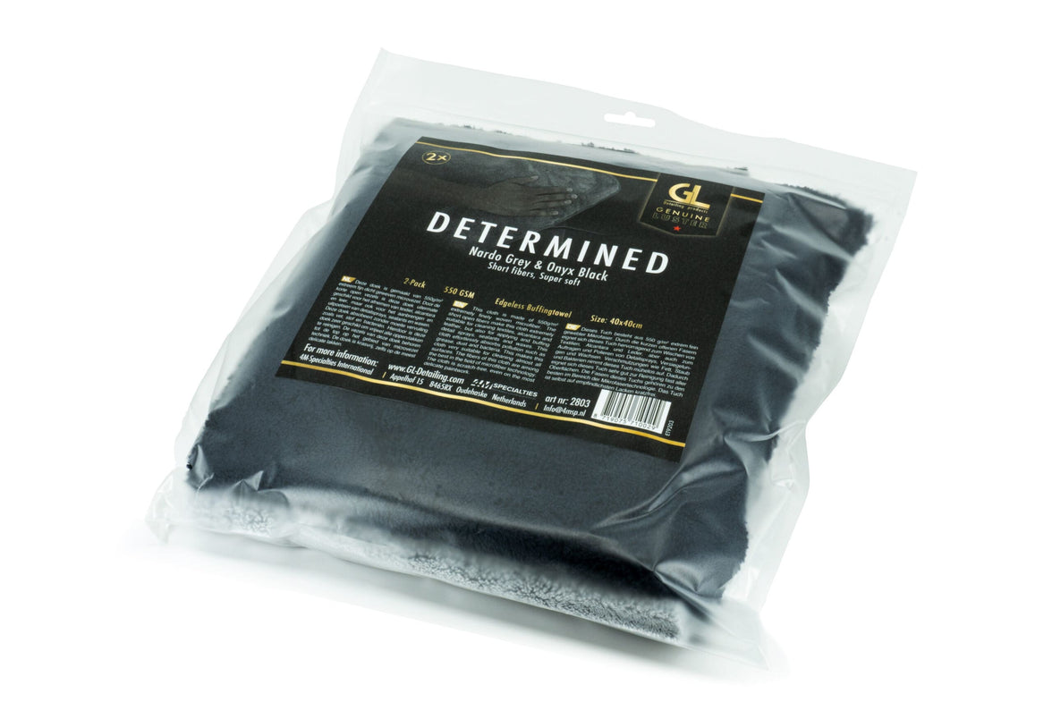 GL Determined 550GSM Buffingtowel Gray &amp; Black (2-pack)
