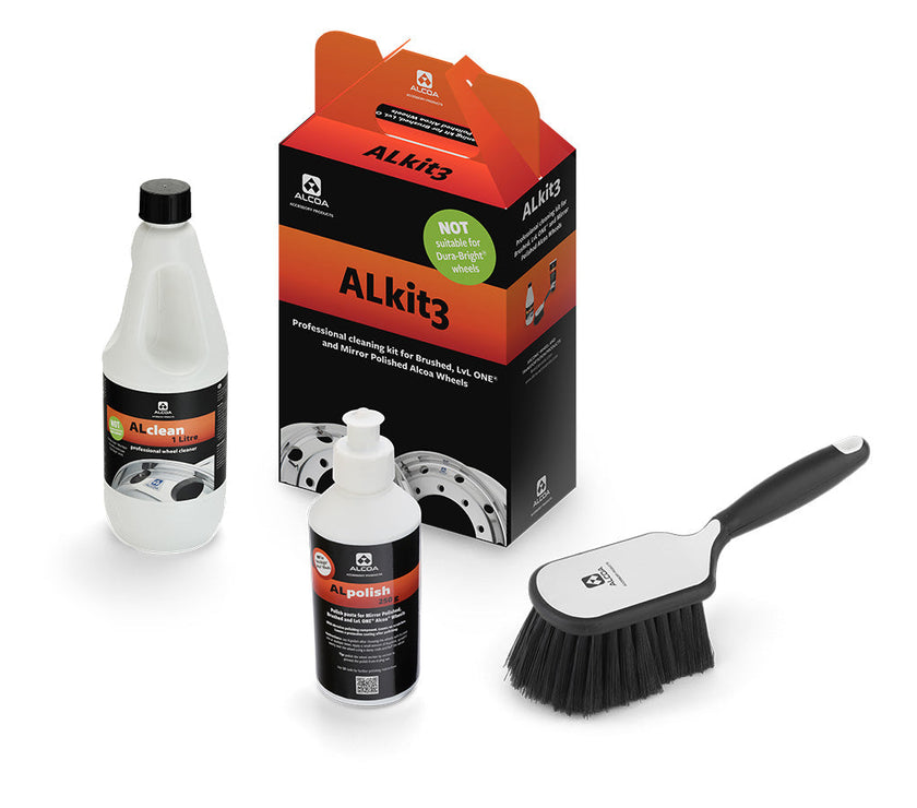 Alcoa – Reinigungsset (ALpolish, ALbrush, ALclean 1ltr)