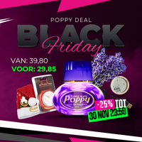 Poppy luchtverfrisser set met LED 12/24V (USB-C), mutsje en 3M tape – VIP DEAL Black Week, perfect cadeau voor chauffeurs