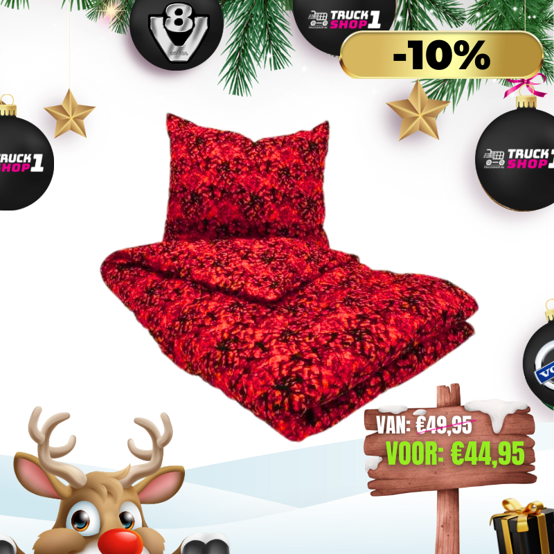 Dekbedovertrek 1 Persoon Deense Pluche Rood (Incl. Kussensloop)