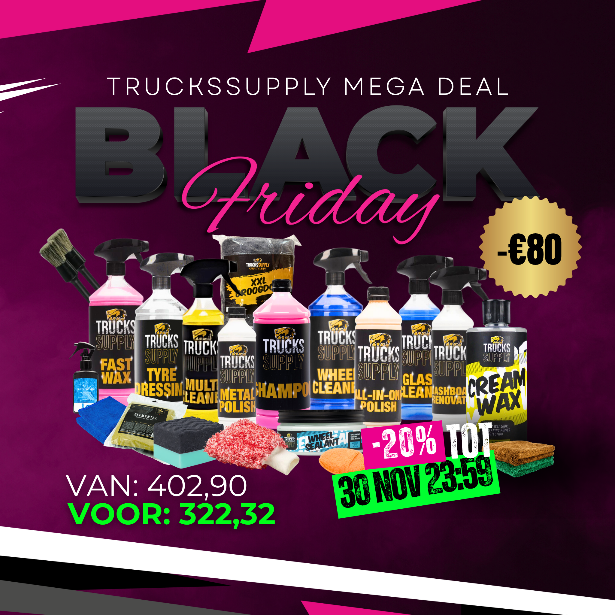 Complete Truckssupply vrachtwagen wassen & poetsen pakket – totaalset voor wassen, drogen, polijsten en beschermen (VIP DEAL