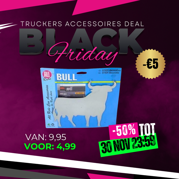 All Ride Chroom Stier – Robuuste & Stoere Mascotte voor Truckers