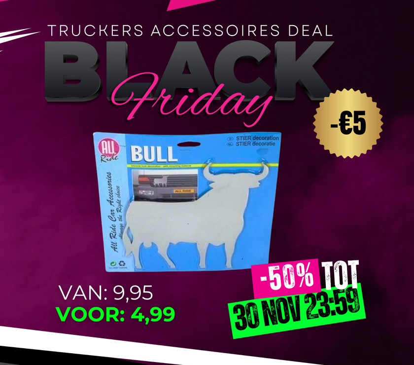 All Ride Chroom Stier – Robuuste & Stoere Mascotte voor Truckers