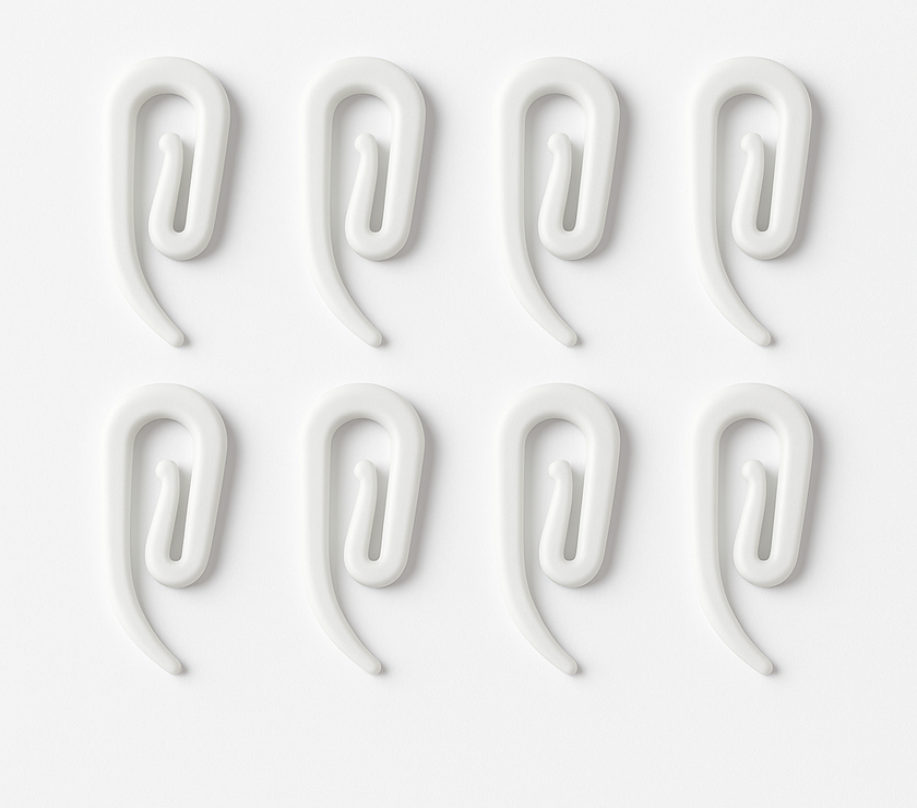 Gordijnhaakjes Wit – 50 stuks voor Truckcabine – Universele Montage