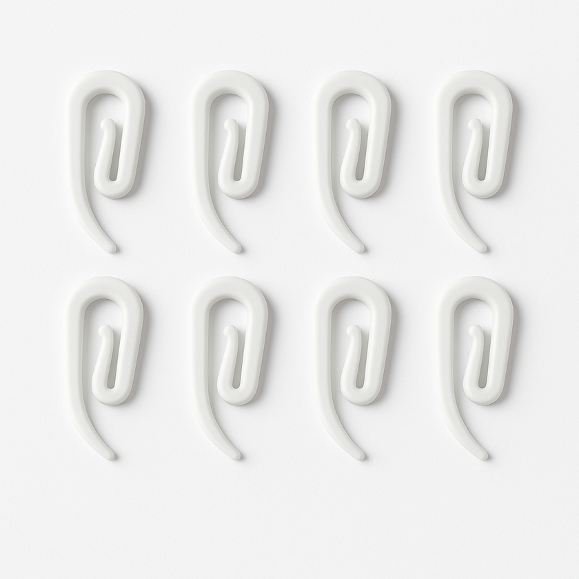 Gordijnhaakjes Wit – 50 stuks voor Truckcabine – Universele Montage