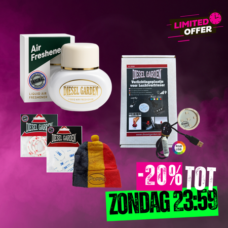 Diesel Garden - Verlichtingspakket met Stickers, Mutsje & Luchtverfrisser