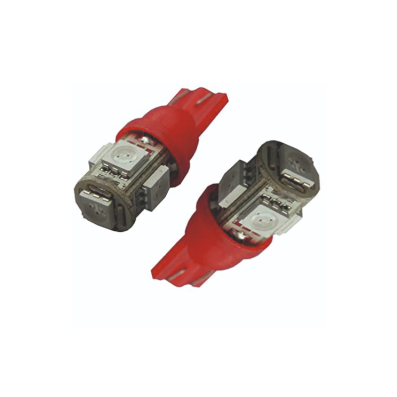 T10 5 SMD LED Rood – Set van 2 | 10–32V Steeklamp voor Truck & Auto