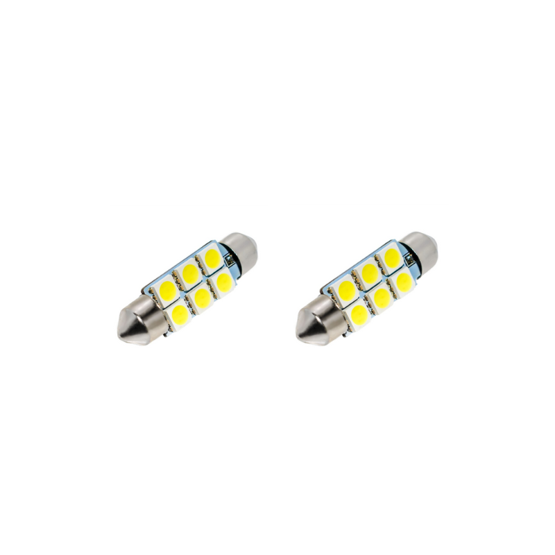 Festoon 6 LED 24V Rood 38mm – C5W LED Interieurverlichting (Set van 2)