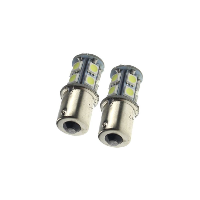 BA15s 9 LED Rood 12–32 Volt – Set van 2