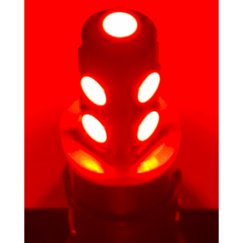 BA15s 9 LED Rood 12–32 Volt – Set van 2