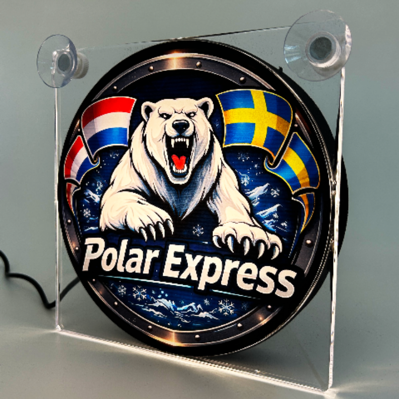 Lichtbakje de Luxe  Polar Expresse Bear  – 5V USB & USB-C Cabineverlichting 17x17 cm