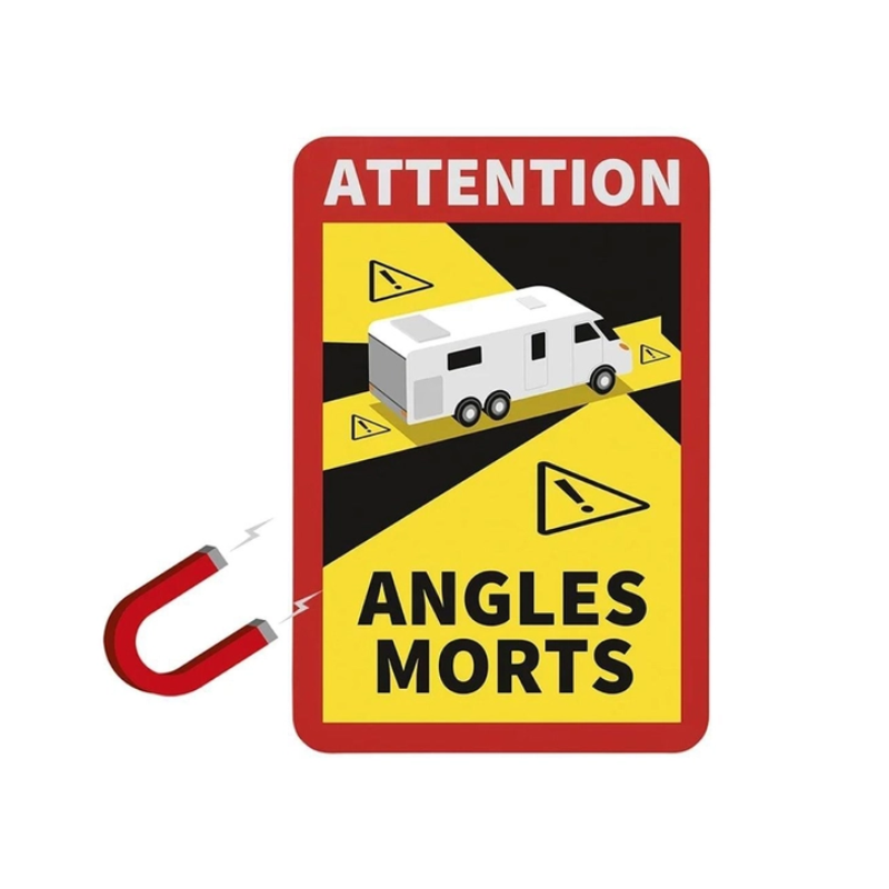 Magnetplatte Toter Winkel Wohnmobil – Attention Angles Morts (Wiederverwendbar & Magnetisch)