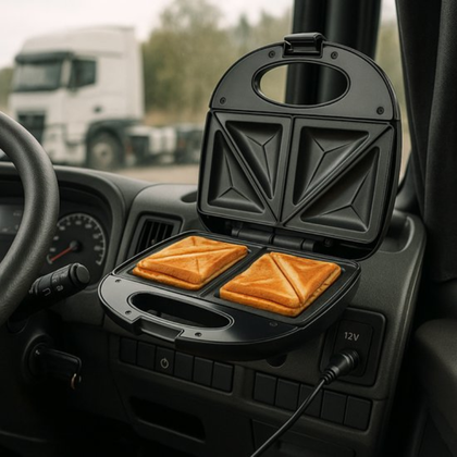 ALL RIDE Sandwichmaker 24V Dubbel – Tosti Apparaat voor Vrachtwagen & Onderweg