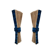 Vrachtwagen Zijgordijnenset Beige met Blauw Deens Pluche Rand