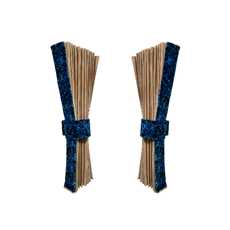 Vrachtwagen Zijgordijnenset Beige met Blauw Deens Pluche Rand