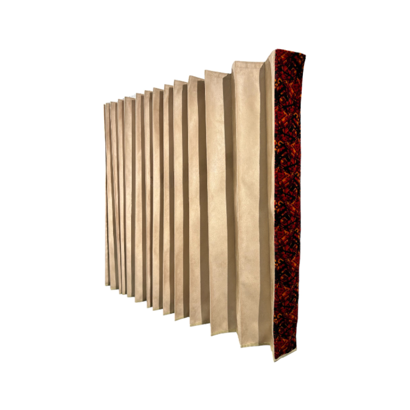 Vrachtwagen Zijgordijnenset Beige met Rode Deens Pluche Rand