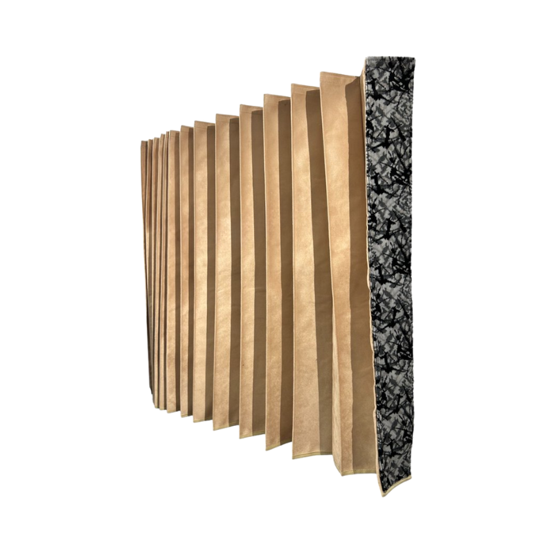 Vrachtwagen Zijgordijnenset Beige met Grijs Deens Pluche Rand