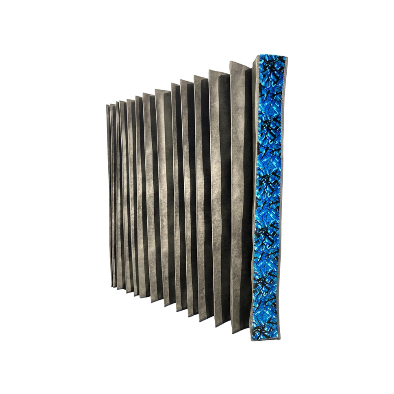 Vrachtwagen Zijgordijnenset Deens Pluche Blauw – Grijze Binnenkant