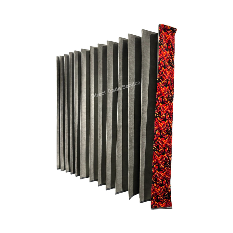 Vrachtwagen Zijgordijnenset Deens Pluche Rood – Grijze Binnenkant