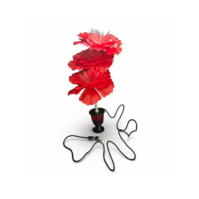 Beleuchtete Blume Rot – USB & USB-C Kabinenbeleuchtung