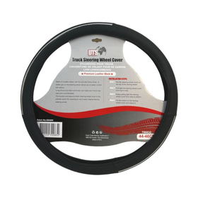 Stuurhoes Vrachtwagen 44–46 cm – Zwart, Wit, Zilver & Hout Look