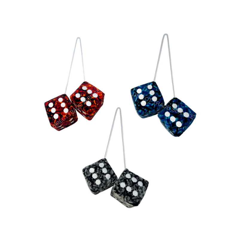 Danish Pluche Dobbelstenen 10x10 cm – Truck Interieur Accessoire