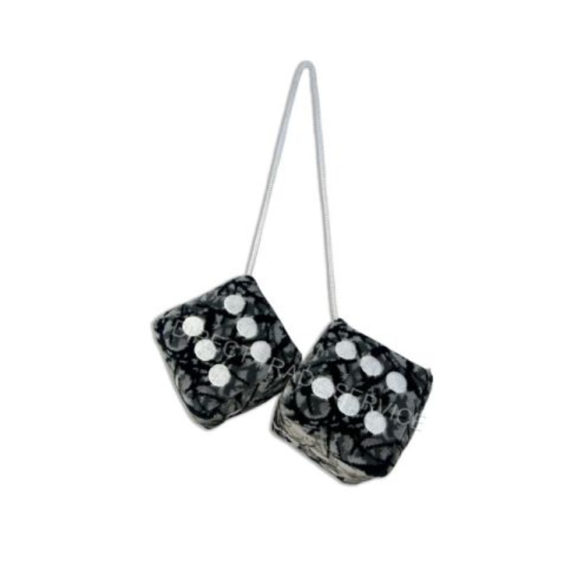 Danish Pluche Dobbelstenen 10x10 cm – Truck Interieur Accessoire