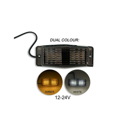 Dubbelbrander LED Smoke Oranje/Wit 12–24V