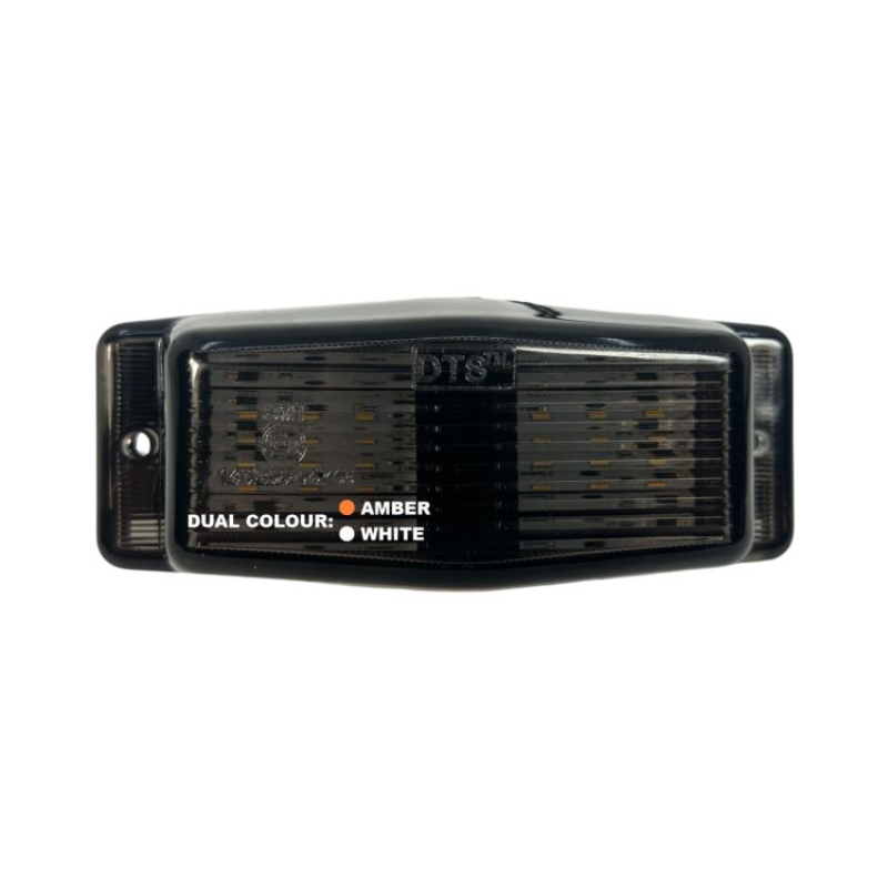 Dubbelbrander LED Smoke Oranje/Wit 12–24V