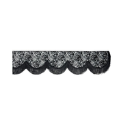 Raamband Deense Pluche Grijs met Zwarte Franjes – 18 cm
