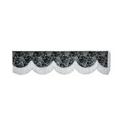 Raamband Deense Pluche Grijs met Witte Franjes – 18 cm