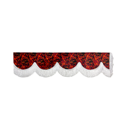 Raamband Deense Pluche Rood met Witte Franjes – 18 cm