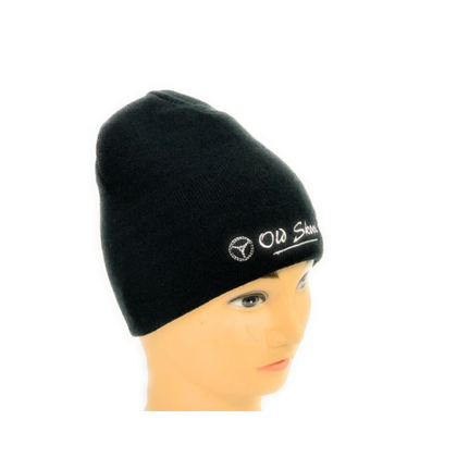Beanie Hat Old Skool met Geborduurd Logo – Zwarte Trucker Muts