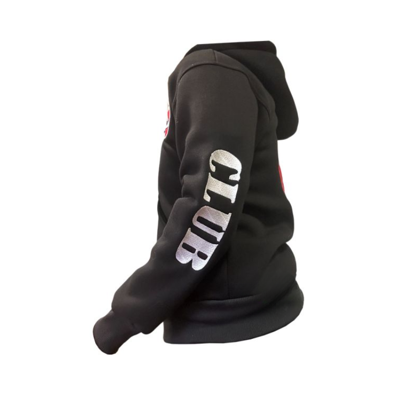 Hoodie-Vest met Geborduurd Logo Nude Bus Club – Zwart | S t/m 3XL