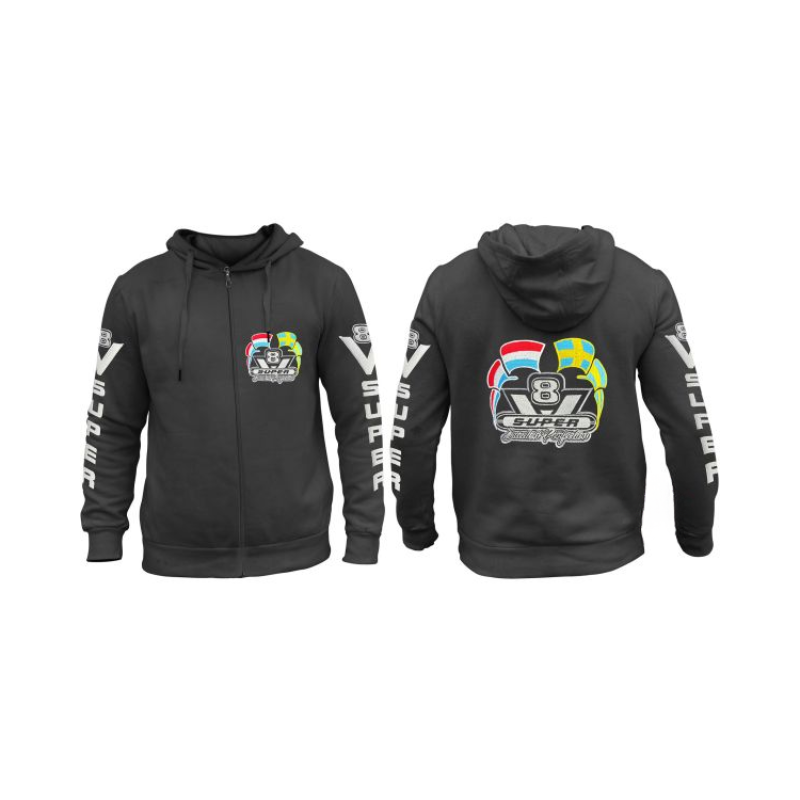 Hoodie-Vest met Geborduurd Logo Swedish Perfection – Zwart | S t/m 3XL