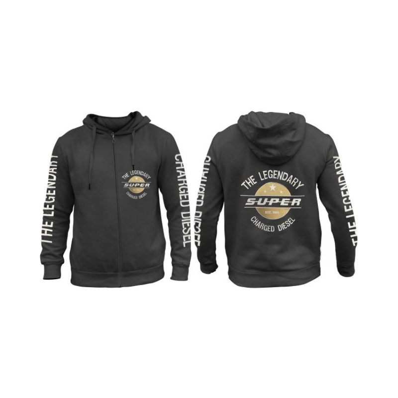 Hoodie-Vest met Geborduurd Logo Legendary Diesel – Zwart | S t/m 3XL