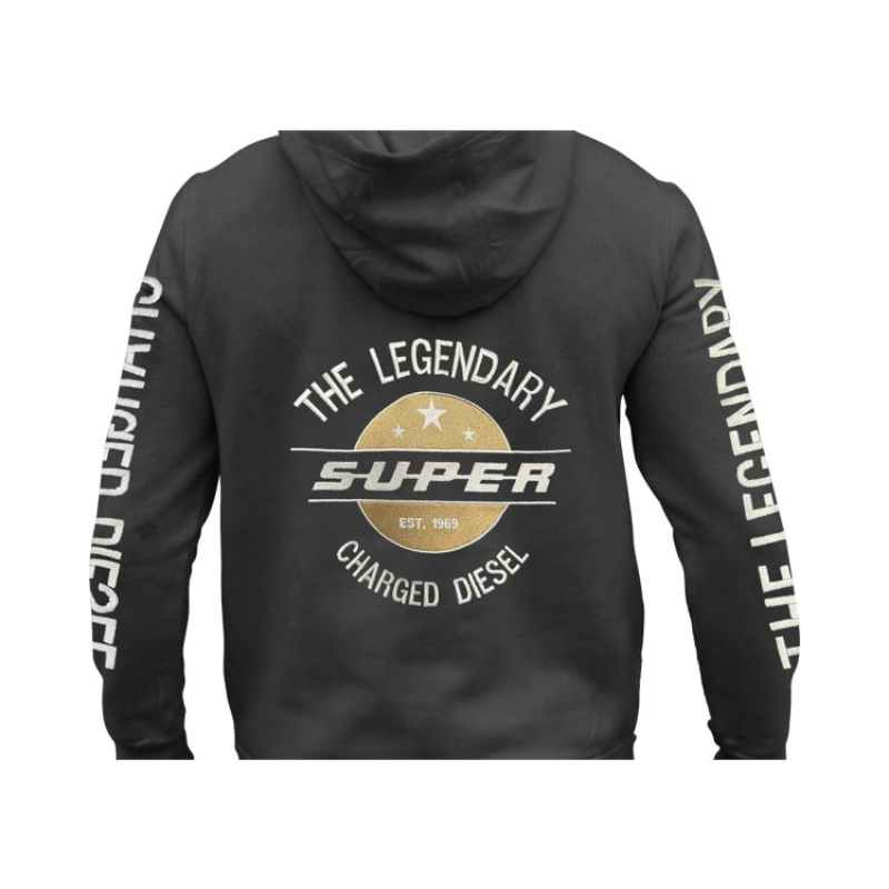 Hoodie-Vest met Geborduurd Logo Legendary Diesel – Zwart | S t/m 3XL