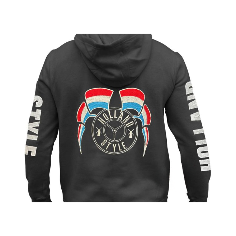 Hoodie-Vest met Geborduurd Logo Holland Style – Zwart | S t/m 3XL