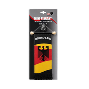 Mini vaantje Duitsland met zwart-rood-geel design, adelaar, zwarte franjes en zuignap