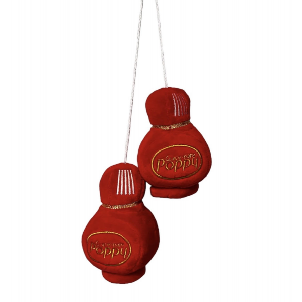 Poppy Grace Mate pluche 8 cm dobbelstenen rood