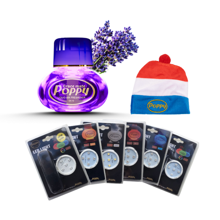 Poppy Fragrance + LED Lighting + Hat – Combination Deal